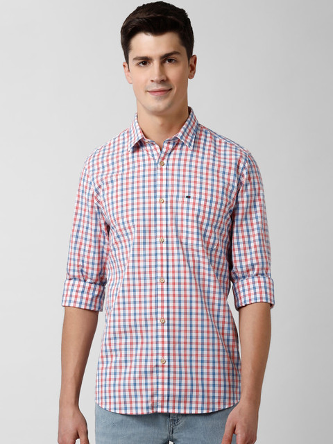 

Peter England Casuals Men White Slim Fit Checked Casual Shirt