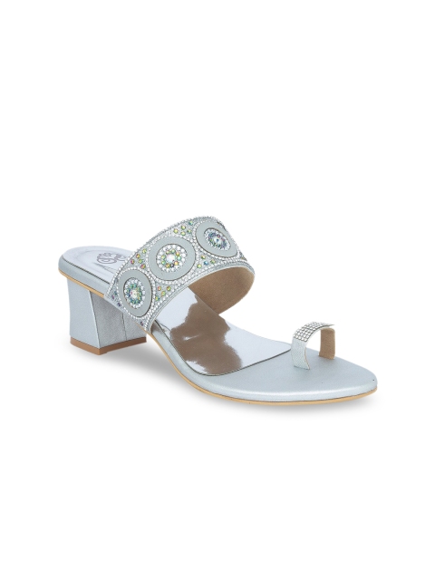 

Sole To Soul Women Silver-Toned Embellished Sandals