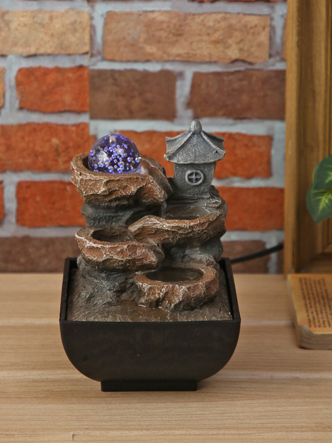 

House Of Accessories Brown & Grey Power Operated Water Fountain