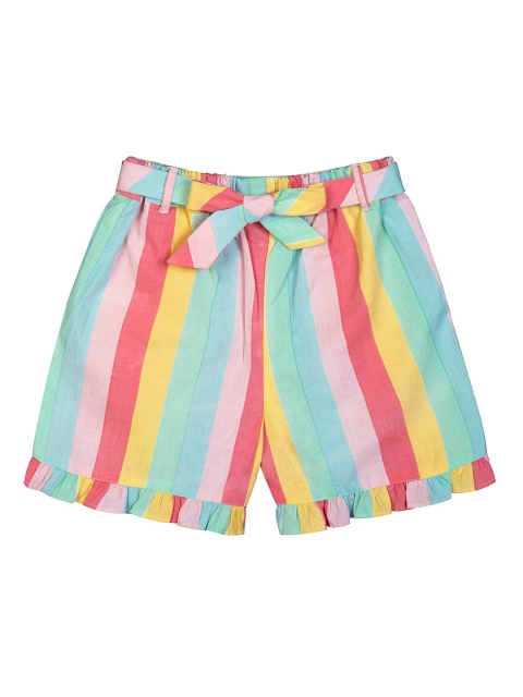 

Budding Bees Girls Multicoloured Solid Regular Fit Regular Shorts, Multi