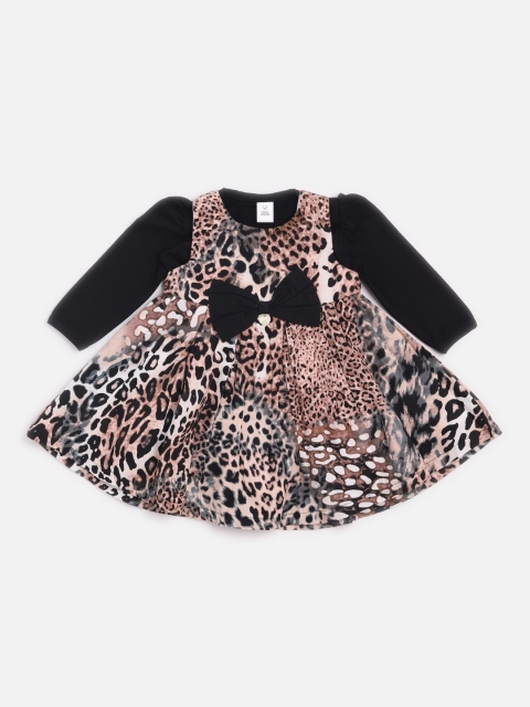 

TOFFY HOUSE Girls Black Printed Fit and Flare Dress
