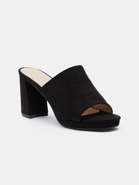 

shoexpress Women Black Solid Mules