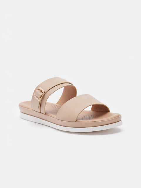 

shoexpress Women Beige Solid Open Toe Flats