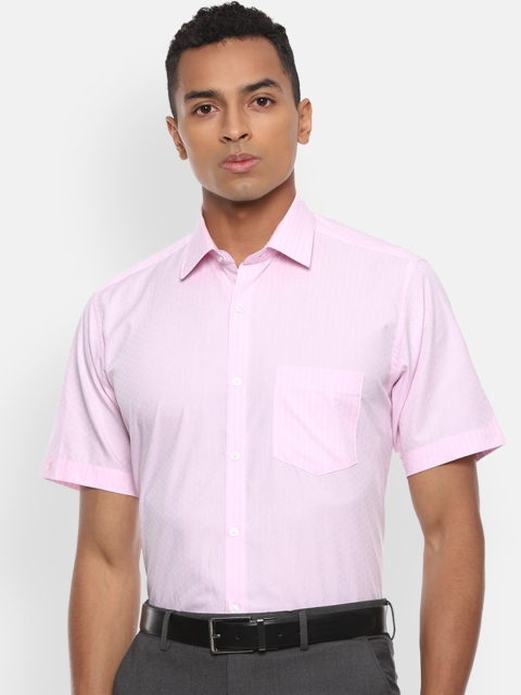 

Van Heusen Men Pink Regular Fit Striped Formal Cotton Shirt