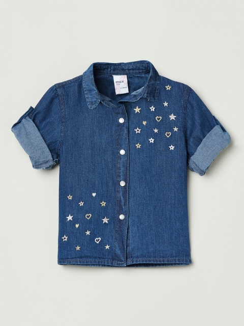 

max Boys Multicoloured & Blue Regular Fit Solid Casual Shirt, Multi