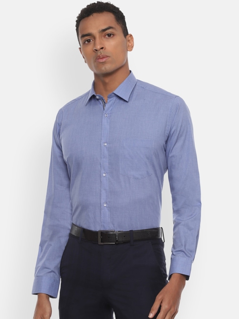 

Van Heusen Men Blue Regular Fit Solid Formal Cotton Shirt