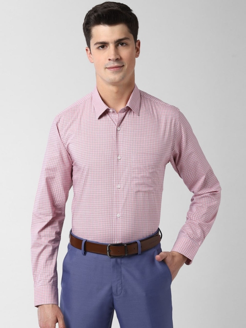 

Peter England Men Pink Slim Fit Checked Casual Shirt