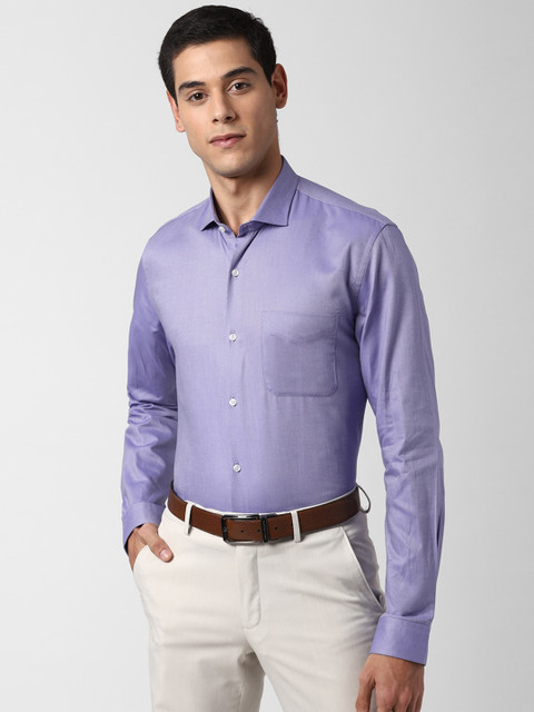 

Peter England Men Purple Slim Fit Solid Cotton Formal Shirt