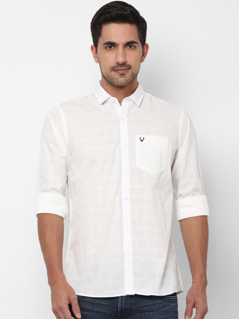

Solly Jeans Co. Men White Regular Fit Checked Casual Cotton Shirt