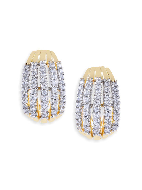 

Amavi Gold-Plated & White AD Contemporary Studs
