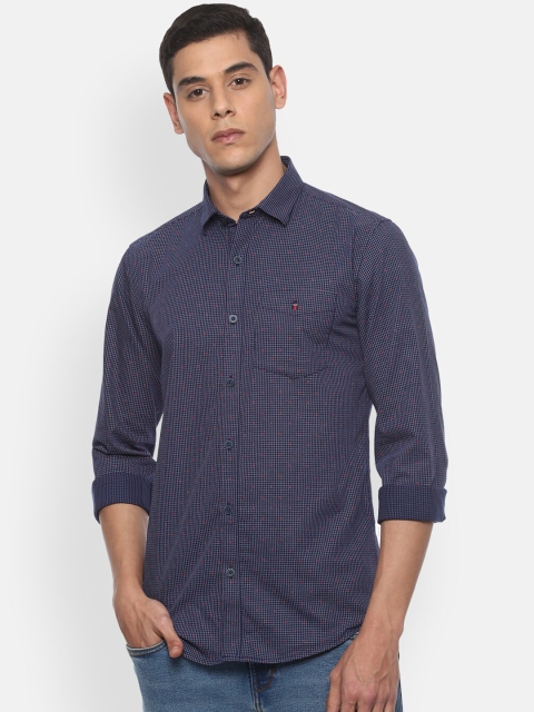 

Louis Philippe Sport Men Navy Blue & White Slim Fit Printed Casual Cotton Shirt