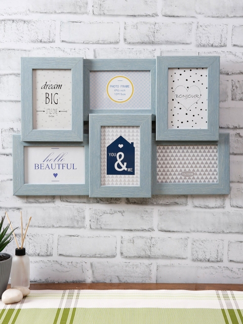 

House Of Accessories Blue Textured MDF Wall Hanging Photo Frame