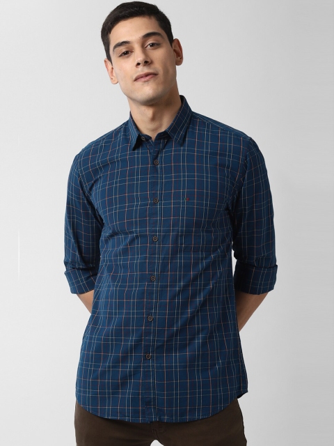 

Peter England Casuals Men Navy Blue Slim Fit Checked Casual Shirt