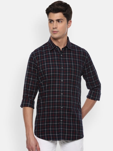 

Van Heusen Sport Men Navy Blue & Red Slim Fit Checked Cotton Casual Shirt