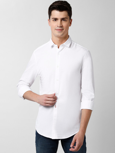

Peter England Casuals Men White Slim Fit Solid Casual Shirt