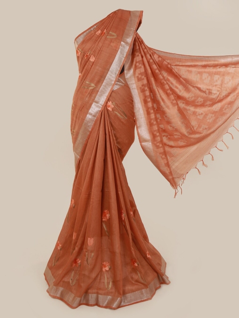 

Pothys Orange Woven Design Jute Cotton Saree