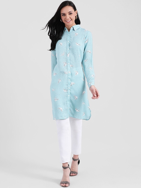 

Zink London Women Blue Printed Tunic