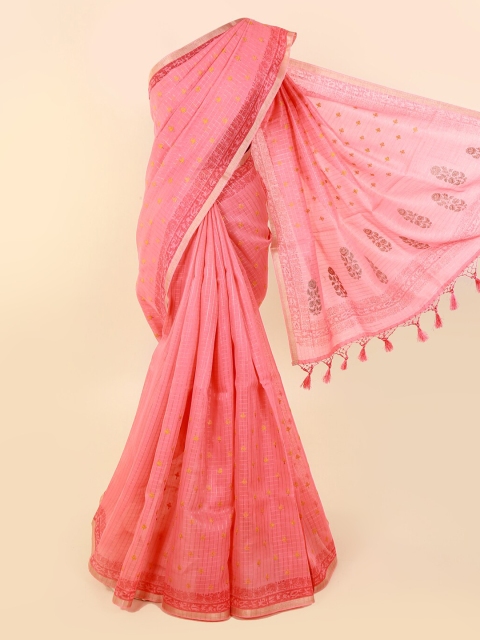 

Pothys Pink Woven Design Cotton Blend Saree