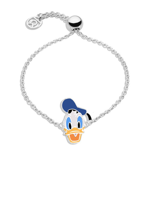 

TALISMAN Sterling Silver & Blue Rhodium-Plated Handcrafted Charm Donald Duck Disney Bracelet