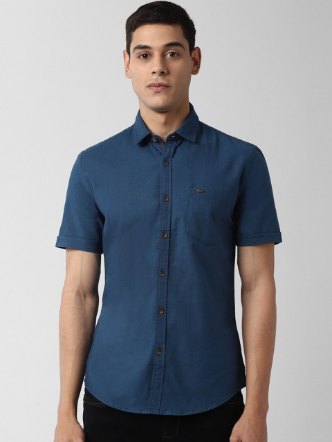 

Peter England Casuals Men Navy Blue Slim Fit Solid Casual Shirt