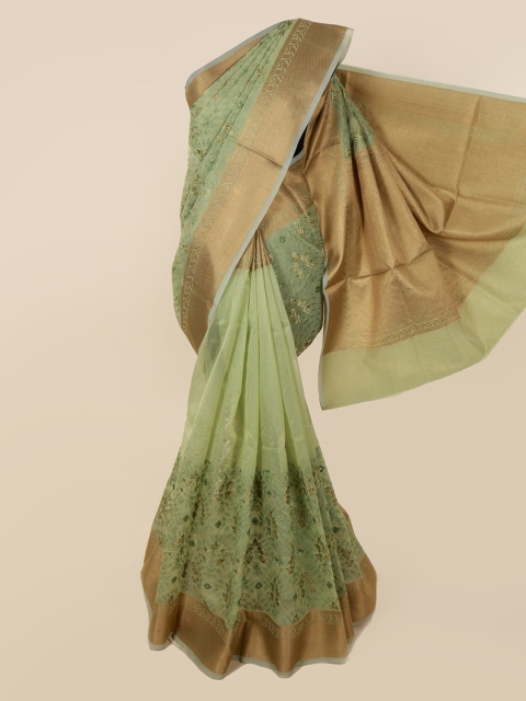 

Pothys Green Woven Design Supernet Saree