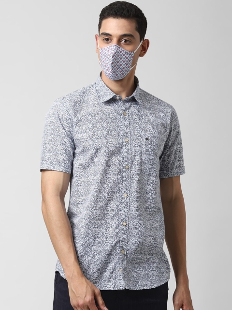

Peter England Casuals Men White Slim Fit Printed Casual Shirt