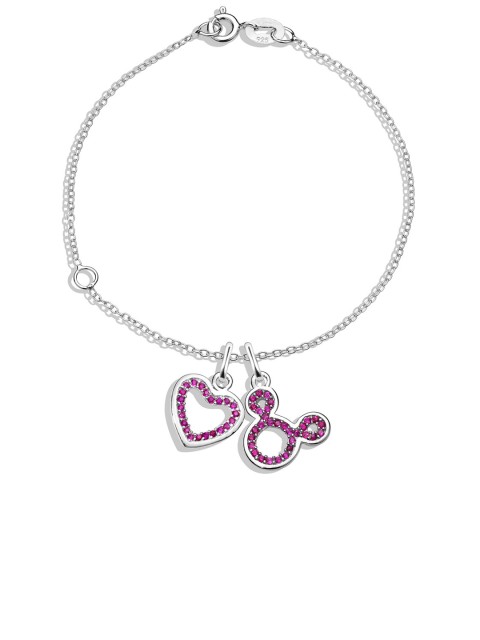 

TALISMAN Silver-Toned Sterling Silver Rhodium-Plated Handcrafted Charm Disney Bracelet