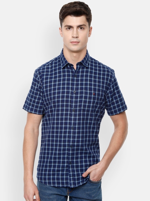 

Louis Philippe Sport Men Navy Blue Slim Fit Checked Casual Cotton Shirt