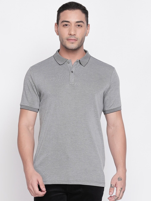 

RICHARD PARKER by Pantaloons Men Grey Slim Fit Solid Polo Collar T-shirt