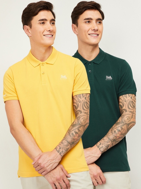 

UCLA Men Multicoloured Solid Polo Collar T-shirt, Multi
