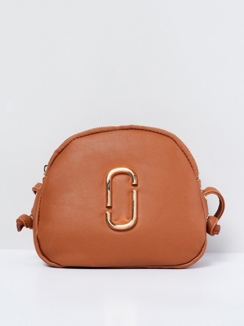 

max Tan Brown Embellished Sling Bag