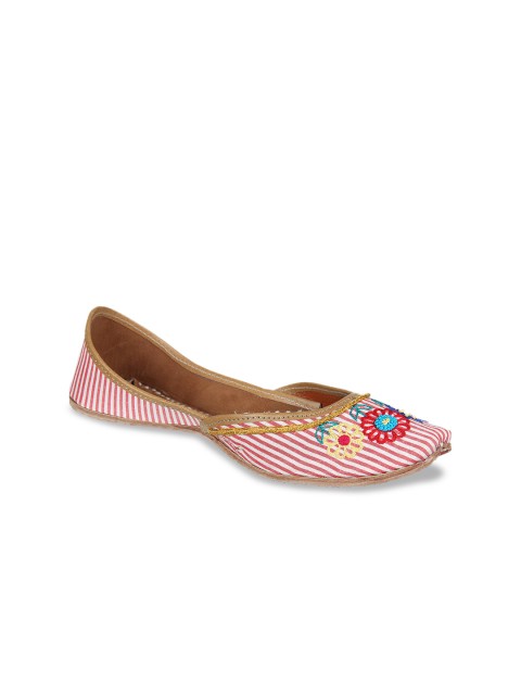 

Ta Chic Women Red Striped Mojaris