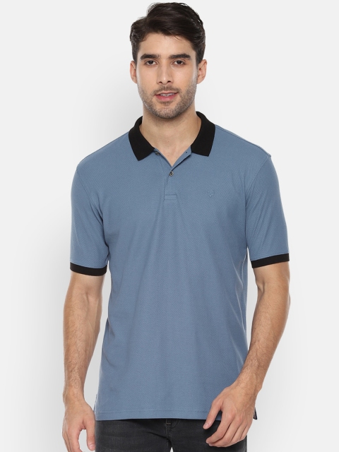 

Allen Solly Men Blue Solid Polo Collar T-shirt