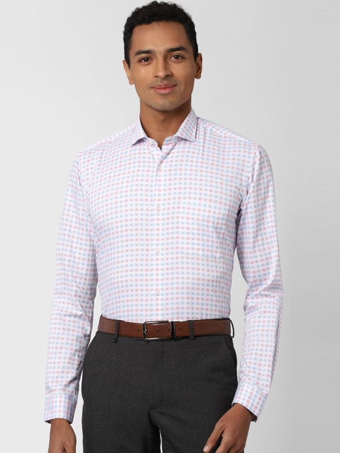 

Peter England Men White & Red Regular Fit Checked Formal Shirt