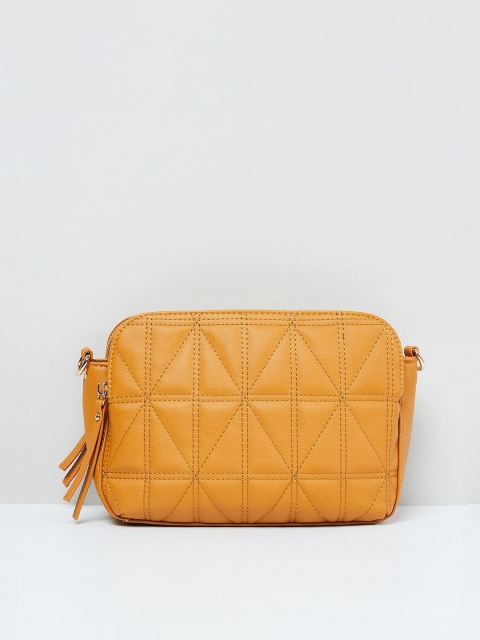 

max Mustard Textured Sling Bag