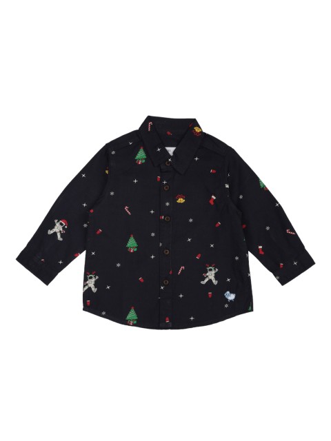 

ZERO THREE Boys Blue Regular Fit Printed Casual Shirt