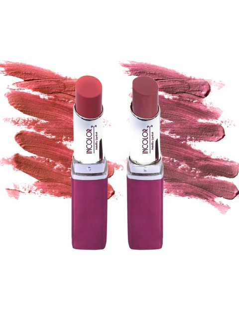 

Incolor Pack of 2 Metallic Lipstick Combo 06 - 3.7 each, Multi