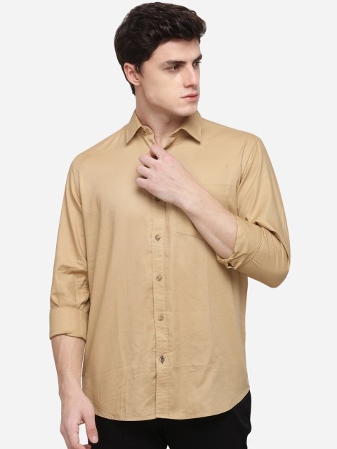 

Greenfibre Men Khaki Brown Regular Fit Solid Casual Shirt