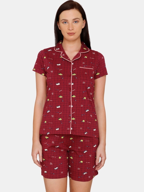 

Zivame Women Red Abstract