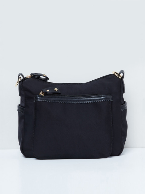 

max Black Solid Sling Bag