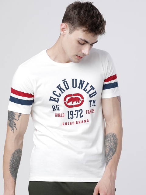 

Ecko Unltd Men White Printed Round Neck T-shirt