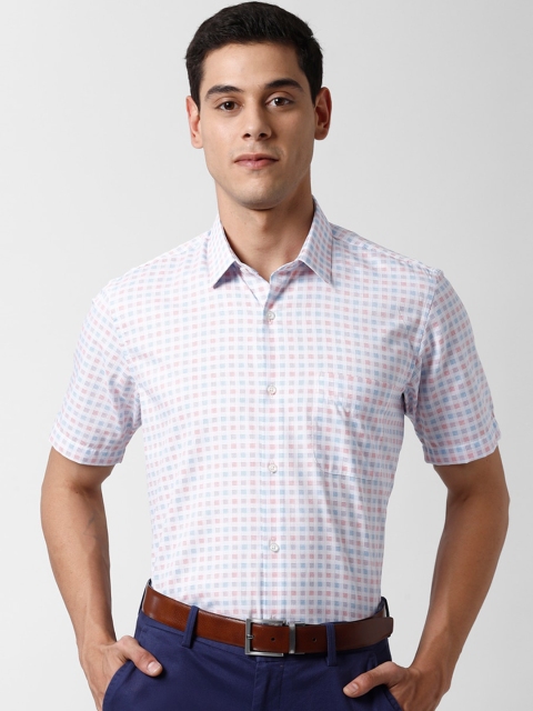 

Peter England Men White Regular Fit Checked Formal Shirt