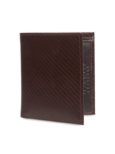 

Teakwood Leathers Men Brown & Black Textured Two Fold Wallet