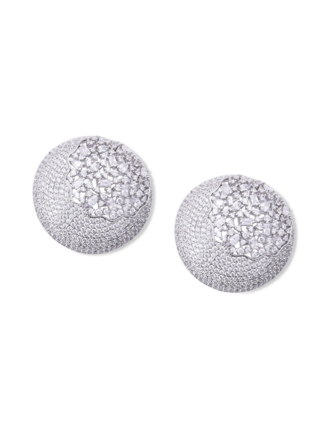 

shaze Silver-Toned Circular Studs
