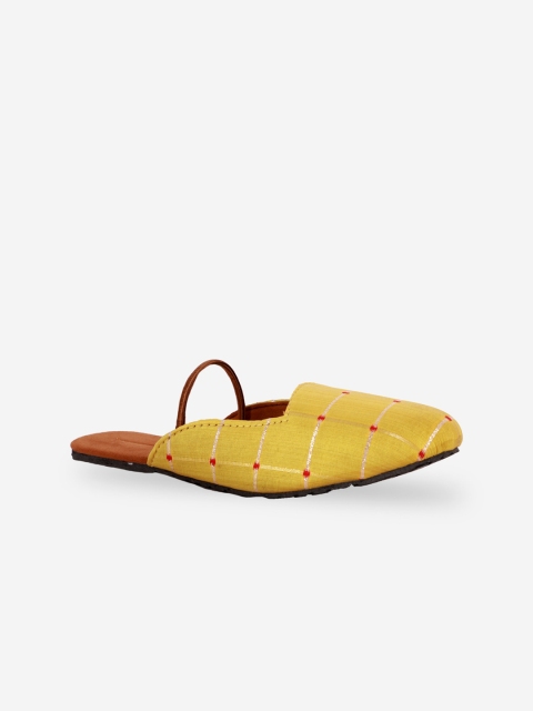 

Chipbeys Girls Yellow Colourblocked Mules