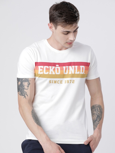

Ecko Unltd Men White Printed Round Neck T-shirt