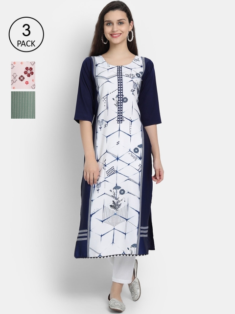 

7Threads Women Multicoloured Floral Printed Crepe Kurta, Multi