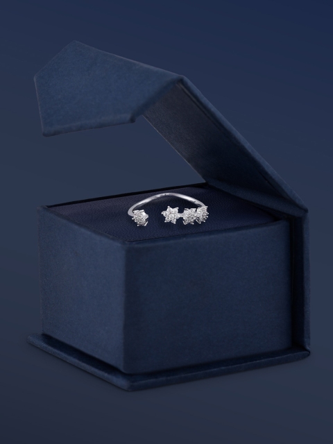 

Amavi Silver-Plated White AD-Studded Finger Ring