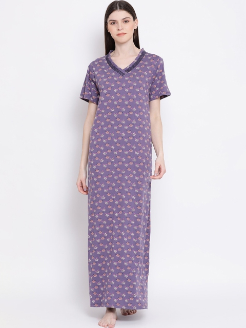 

Kanvin Violet Printed Nightdress