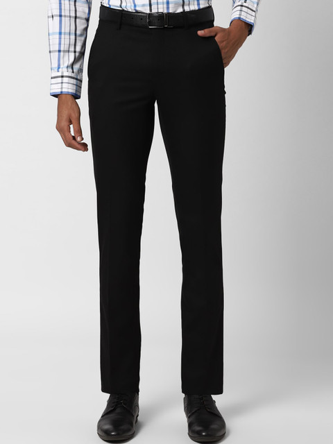 

Peter England Men Black Slim Fit Solid Formal Trousers
